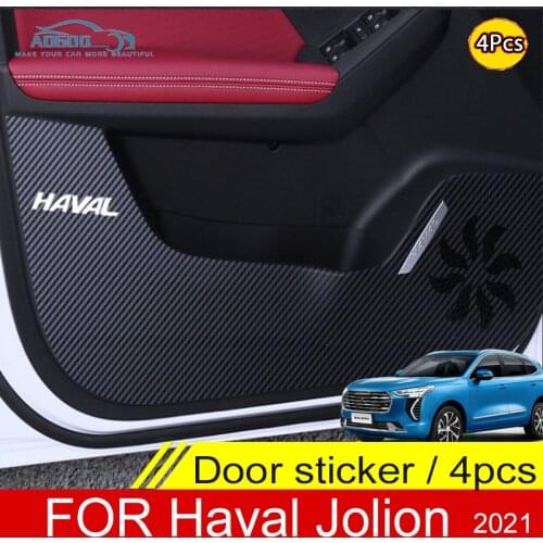 For Haval Jolion 2021 Door Anti Kick Pad Protection Stickers Carbon Fiber Inner Side Edge Film Car Accessories