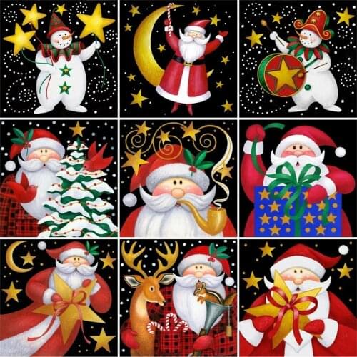 ZOOYA Santa Claus Full Drill Square Diamond Embroidery Winter Diamond Painting Cartoons Rhinestone Mosaic Christmas Child Gift