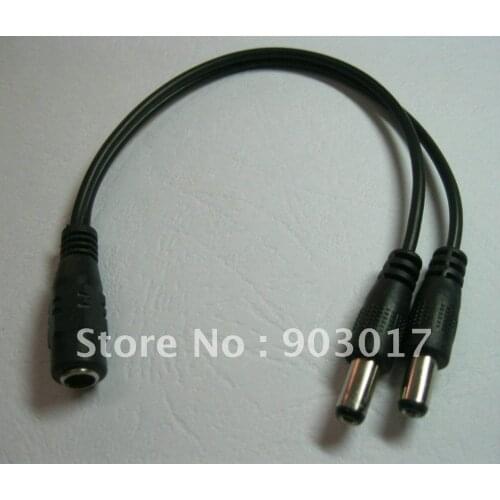 10 Pcs 2 Channel DC Power 5.5x2.1mm Spliter 1 Female to 2 Male for CCTV Camera 200mm 8inch