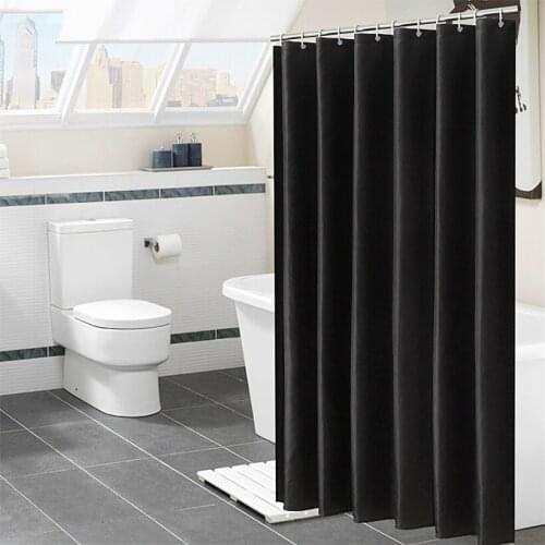 18Solid Color Shower Curtain 180CM Waterproof Bathroom Partition Curtain White polyester moisture-proof shower curtain D50