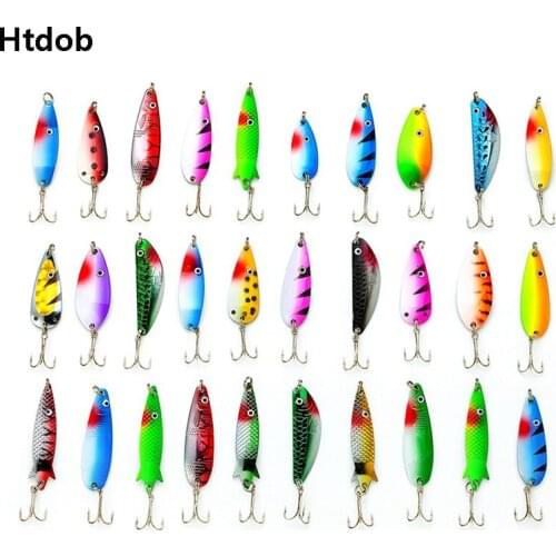 30pcs Colorful Trout Spoon Metal Spinnerbait Fishing Lures Spinner Baits Bass Tackle Fishing Spinner Bait Spinners Spoon Bait