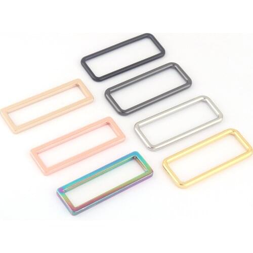 50mm Rainbow Metal Adjuster Slide Rectangle Buckles Purse Making Strap Hardware Webbing Bag Clasp Leather Craft Handbag