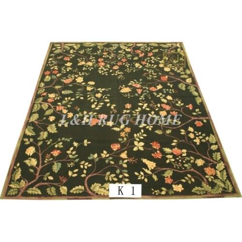 Free shipping 9'x12' Aubusson rugs woolen carpets red design, French Aubusson Carpet, handwoven carpet