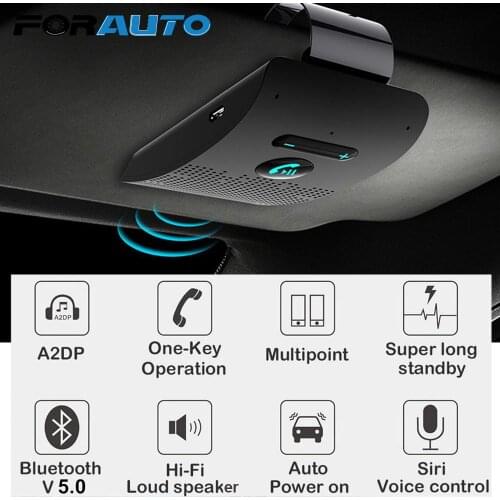 Wireless Speaker Music Player Audio Receiver Speakerphone V5.0 Bluetooth Sun Visor Clip Car Bluetooth Handsfree Kit