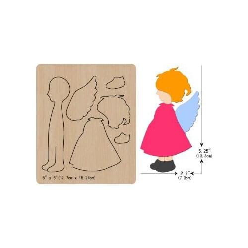 Big Men Women Angel Doll Wooden Cut Dies Xmas Cutting Wood Dies For DIY Clothing/Headwear/Pendants/Keychains Accessories Mould