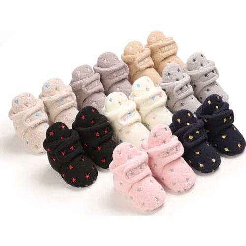 Winter Star Love Printed Cotton Soft Soled Childrens Boots 0-18 Months Newborn Warm Sports Shoes Baby Shoes Childrens Shoes