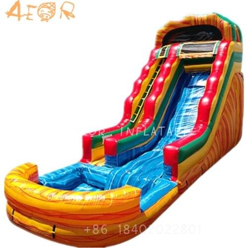 AEOR 2021 Hot selling drop kick water slides 23x10x15ft inflatable giant free fall slide for sale