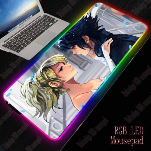 Final Fantasy Anime Gaming Computer Mousepad RGB Large Mouse Pad XXL Mouse Carpet Big Mouse Pad PC Desk Play Mat with Backlit