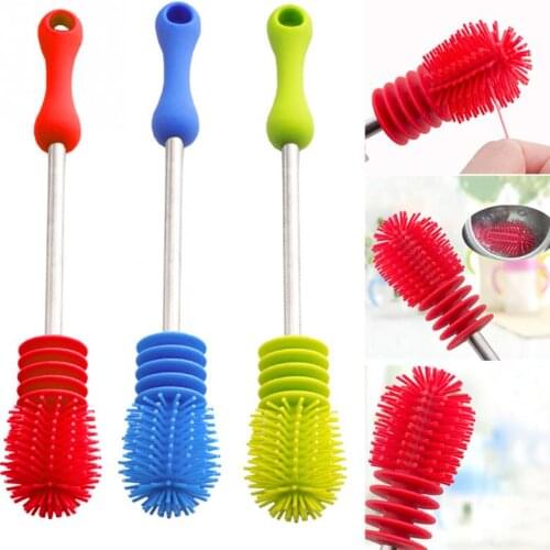 Creative Bottle Brush Unique design For Baby Bottles Scrubbing Silicone Cleaning Tool Kitchen Cleaner For Washing Cleaning