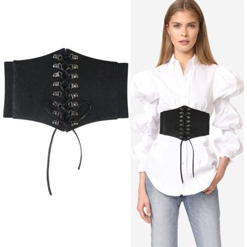 Fashion Womens Wide Elastic Waist Belt Stretchy Corset Belt Cincher Waistband Faux Leather Designer Luxury Brand Cummerbund