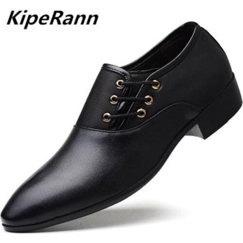 2018 leather casual mens shoes fashion mens flat shoes round head comfortable office mens dress shoes dance shoes XL 38-48
