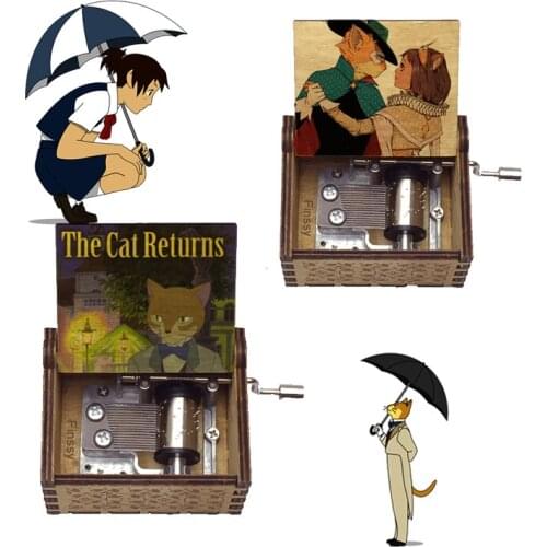 Anime the cat return theme kazeni naru become the wind new year christmas party Birthday Christmas Gift toy gift hand music box