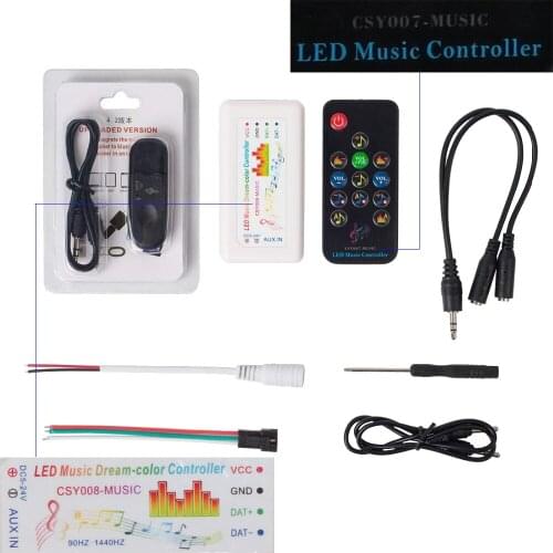 WS2812B Music controller WS2811 WS2813 5050 rgb LED Strip/Panel Bluetooth Dream Color GY08 Controller 13 Keys RF Remote