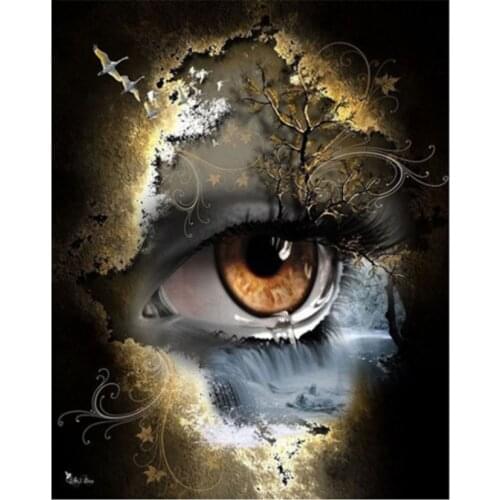 5d diy full round Diamond painting Cross Stitch kit Diamond Embroidery mosaic mysterious eye kit pattern picture