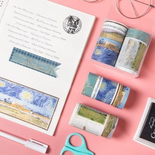 7pcs/lot Vintage Washi Tape Set Masking Tape Japanese Stationery Stickers Scrapbooking Kraft Journal Supplies