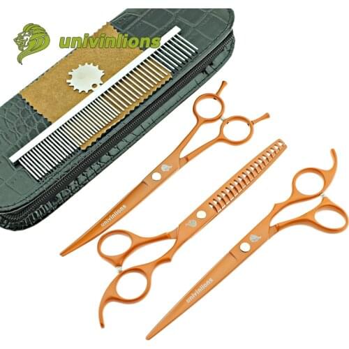 7" univinlions professional dog shears dog grooming scissors curved pet grooming scissors dog hair cutting tools animal clippers
