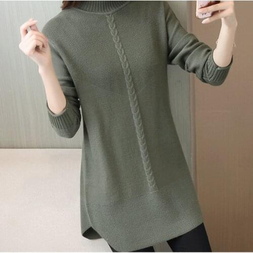 ZG1439 spring autumn new 2020 Womens fashion pullover Korean version loose semi-turtleneck sweater cheap wholesale