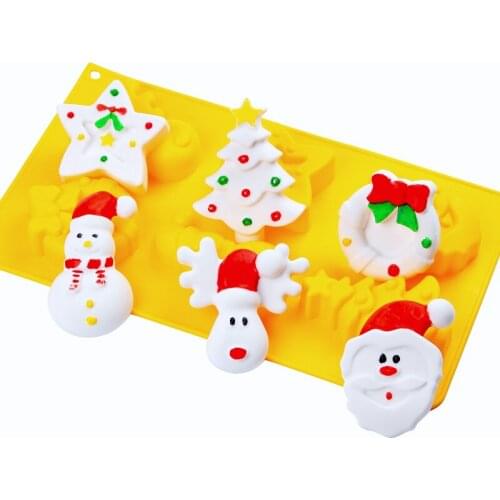 Christmas Soap Mold silicone Snowman Tree Bear Shape Candy Chocolate Mould Handmade Cake Decorating Tools