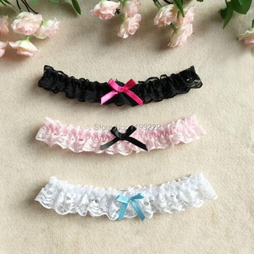 Sexy Lingerie Blue Pink Wedding Hen Party Bridal Maid Ribbon Bow Lace Floral Garter Belt Suspender Loop
