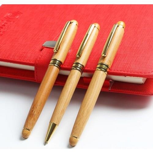 Bamboo Wood Handle Ballpoint Pen Business Office Fountain Pen School Student signing Writing Rollerball Pen Office Stationery