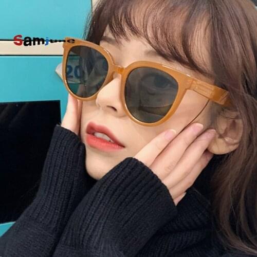 2021 Newest Cat Eye Sunglasses Women Retro Brand Design Sunglasses Ivory White Frame Korean Fashion Eyeglasses Pink Driving