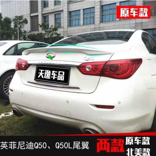 Use For Infiniti Q50 Year Spoiler Sport ABS Plastic Carbon Fiber Look Rear Trunk Wing Car Body Kit Accessories