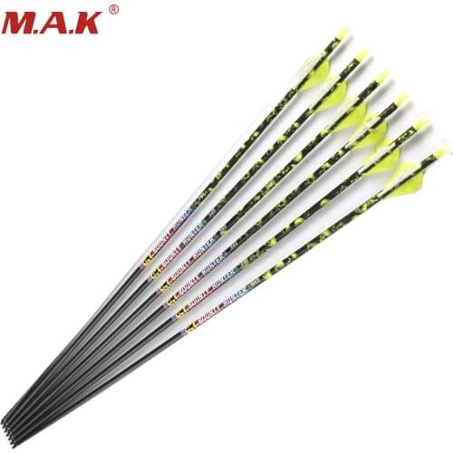 30 Inches Spine 300 and 340 OD 7.6mm Pure Carbon Arrows for Archery Bows Shooting Hunting