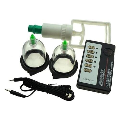 Vacuum Breast Enhance Pump Vibrator Digital Shock Therapy Machine for Chest Breast Massager sexy Electro Kit E-Stimulation