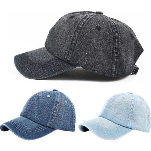 Unisex Vintage Washed Denim Baseball Cap Blank Casquette Adjustable Snapback Hat 449B