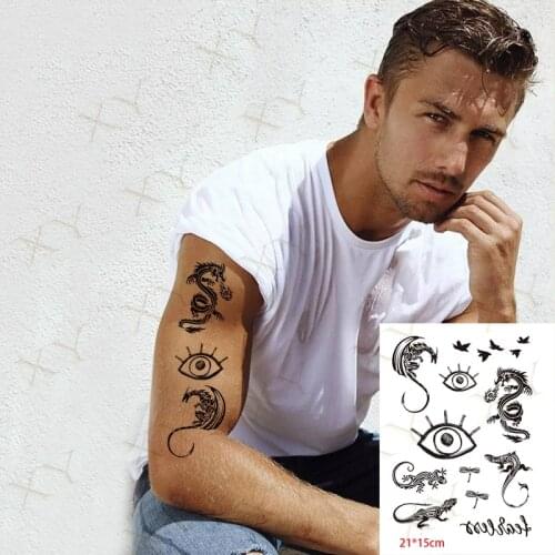 Waterproof Temporary Tattoo Sticker Fly Bird Lizard Dragon Flash Tattos Rose Cross Animal Body Art Arm Fake Tatoo Women Men