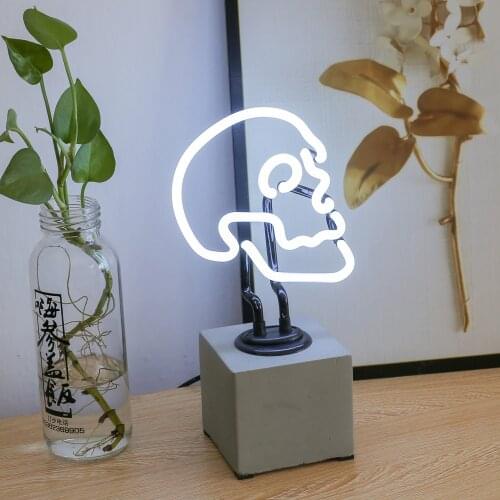 Outlet Glass Neon Lights sign Letter Dream Dolphin Cactus Skeleton Lip Neon Sign With Base Store Decoration Game House KTV Bar