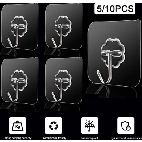 Transparent Strong Self Adhesive Door Wall Hangers Hooks Suction Heavy Load Rack Cup Sucker for Kitchen Bathroom mask holder