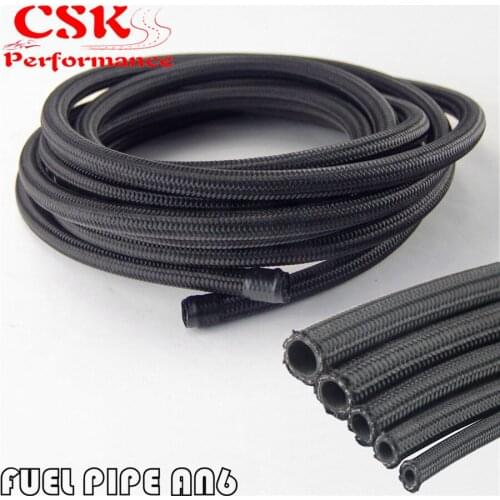10M 33FT STAINLESS STEEL/NYLON BRAID 15KPSI AN6 6AN BLACK OIL/FUEL LINE/HOSE 10 METER