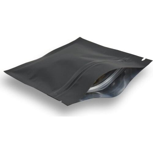 100pcs/lot 12*18cm Matte Zip Lock Aluminum Foil Package Bag Black Top Zipper Food Vacuum Packing Bag for Cereal Drysaltery