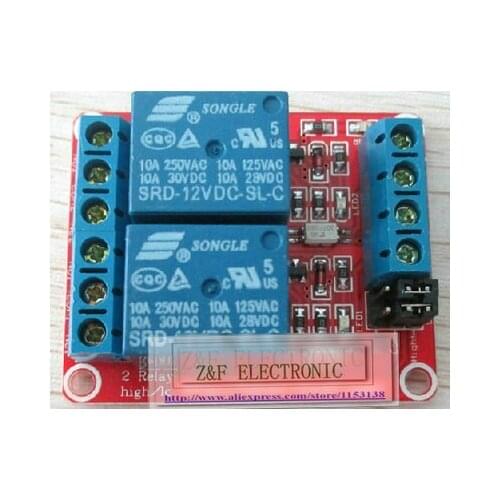 2-channels 12V relay module With optocoupler isolation high and low level trigger 2PCS/LOT