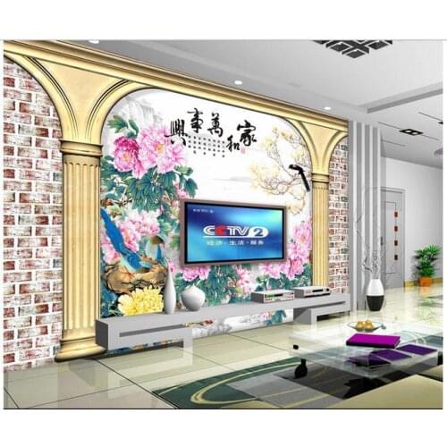 3d wallpaper 3d tv wall paper non-wovenXingzhong European Roman column, and all the TV setting wall paintings wallpaper