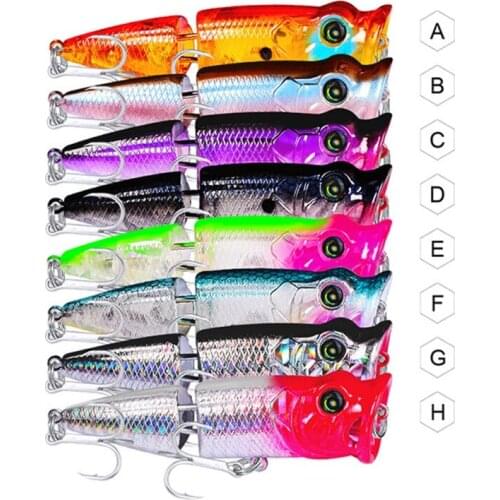 5PCS fishing Fish Popper Minnow Crankbaits hook lure baits 8cm/11.5g