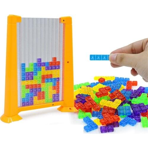 70Pcs Interactive Tetris Board Game Teasers Tangram Colorful Russian Blocks Game STEM Montessori Educational Gift for Kids