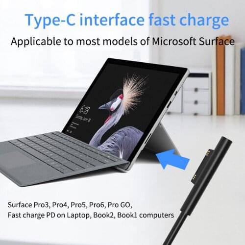 TYPE-C to Surface PD Power Supply Charger Adapter Charging Cable for Microsoft Surface Pro 6/5/4/3/GO/BOOK Laptop 2M/1.5M/1M