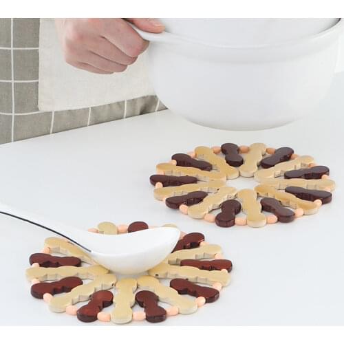 Bamboo Heat Insulation Pot Holder Insulated Coasters Dining Table Mats Table Placemats Mug Coaster Kitchen Tool for Home Decor
