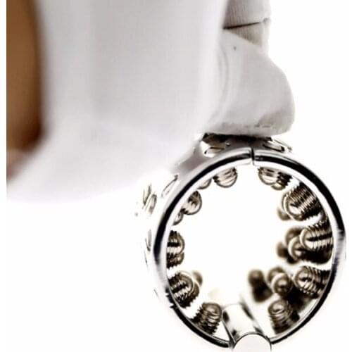 BDSM Male Torture Devices Kalis Teeth Sharp 4 Rows Ring Scrotum Pendant Male Chastity Device Kalis Teeth Spike Cock Ring