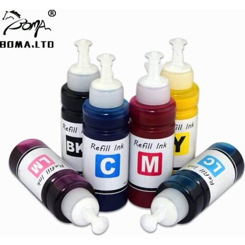 BOMA.LTD 6Color IC80 ICBK80 IC 80 Pigment Ink For EPSON EP-808AW EP-707A EP-777A EP-807AB EP-807AR EP-807AW EP-907F EP-977A3