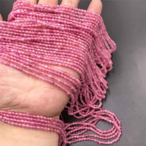 Pink Natural Strawberry Quartz crystal Stone Beads Round Small Section Loose Beads For Jewelry making Bracelet Necklace 2 3 4mm