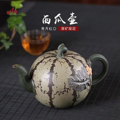 Handmade Yixing Teapot 700cc Purple Clay Zisha Pot Watermelon Tea Pot