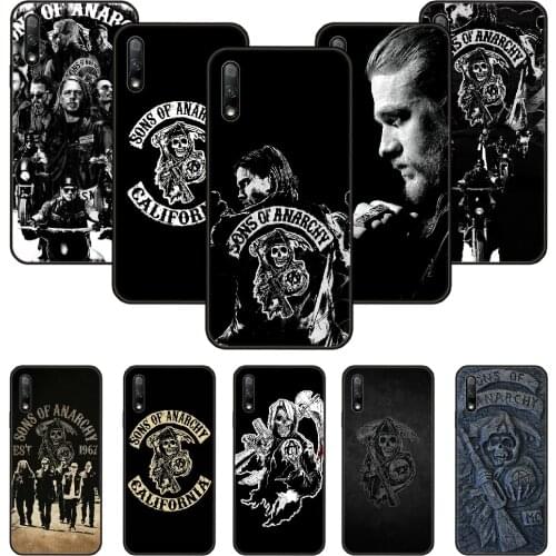 Phone Case For Huawei Honor 9X 10 9 20 8X 8A 8S 7X 7A i A Pro Play Lite Black Cover Funda Tpu Coque TV Sons of Anarchy Skull