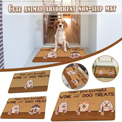 Welcome Mats For Front Door Super Soft Pile Fluff Carpet Modern Indoor Pet Dogs Printing Doormat Carpets Fuzzy Rug Mat 60X40 Cm