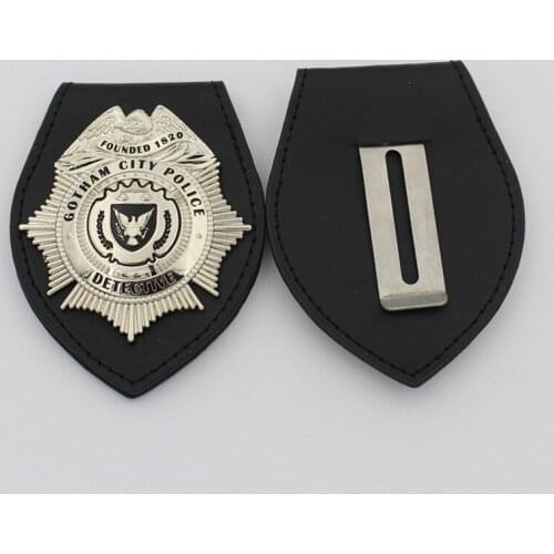 Custom Metal Soft Enamel3D Detective Leather Wallet Military Badges