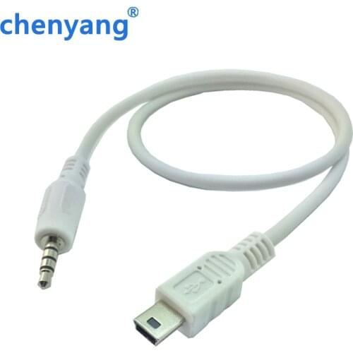 Mini USB to 3.5mm jack Stereo Plug Cable Adapter Car Hifi AUX Audio Cable For MP3 MP4 50cm