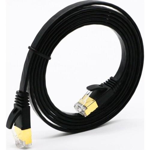 Cat7 Ethernet Flat Patch Network Cable, Shielded (STP) with Snagless Rj45 Connectors-1m 3ft