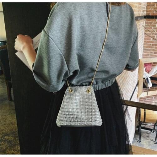 Clutch Diamonds Bag Rhinestone Chain Shoulder Bags Luxury Ladies Purse Handbags Evening/Party/Wedding Sliver Pouch Birthday Gift